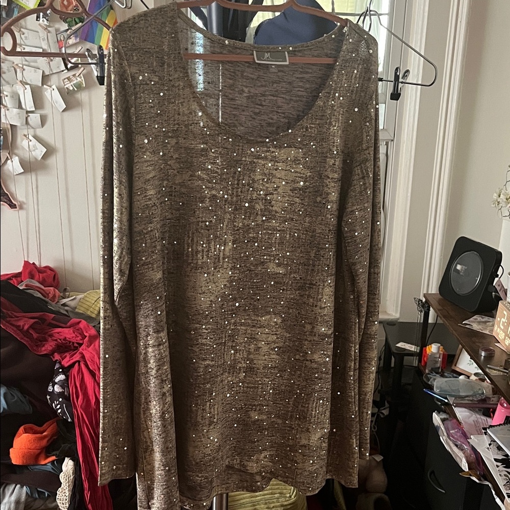 JM Collection Metallic Knit Top
